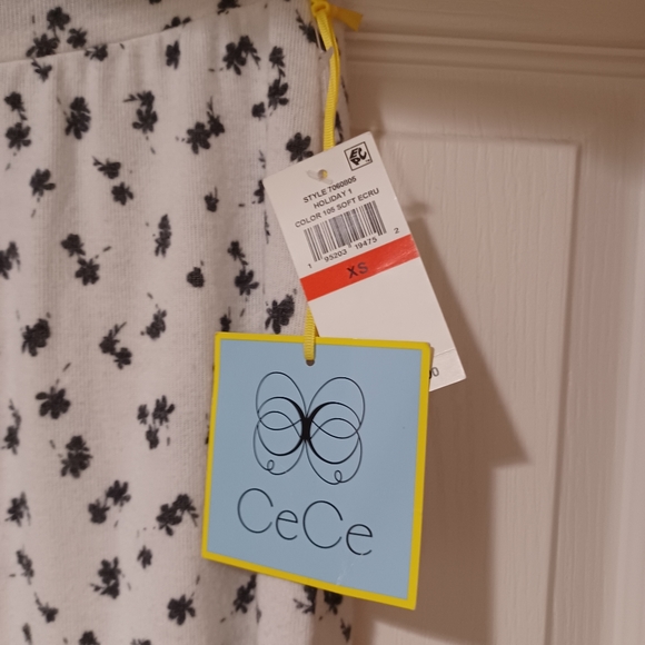 CeCe Holiday Ecru Soft pajamas Jogger Pants Casual - Picture 9 of 13